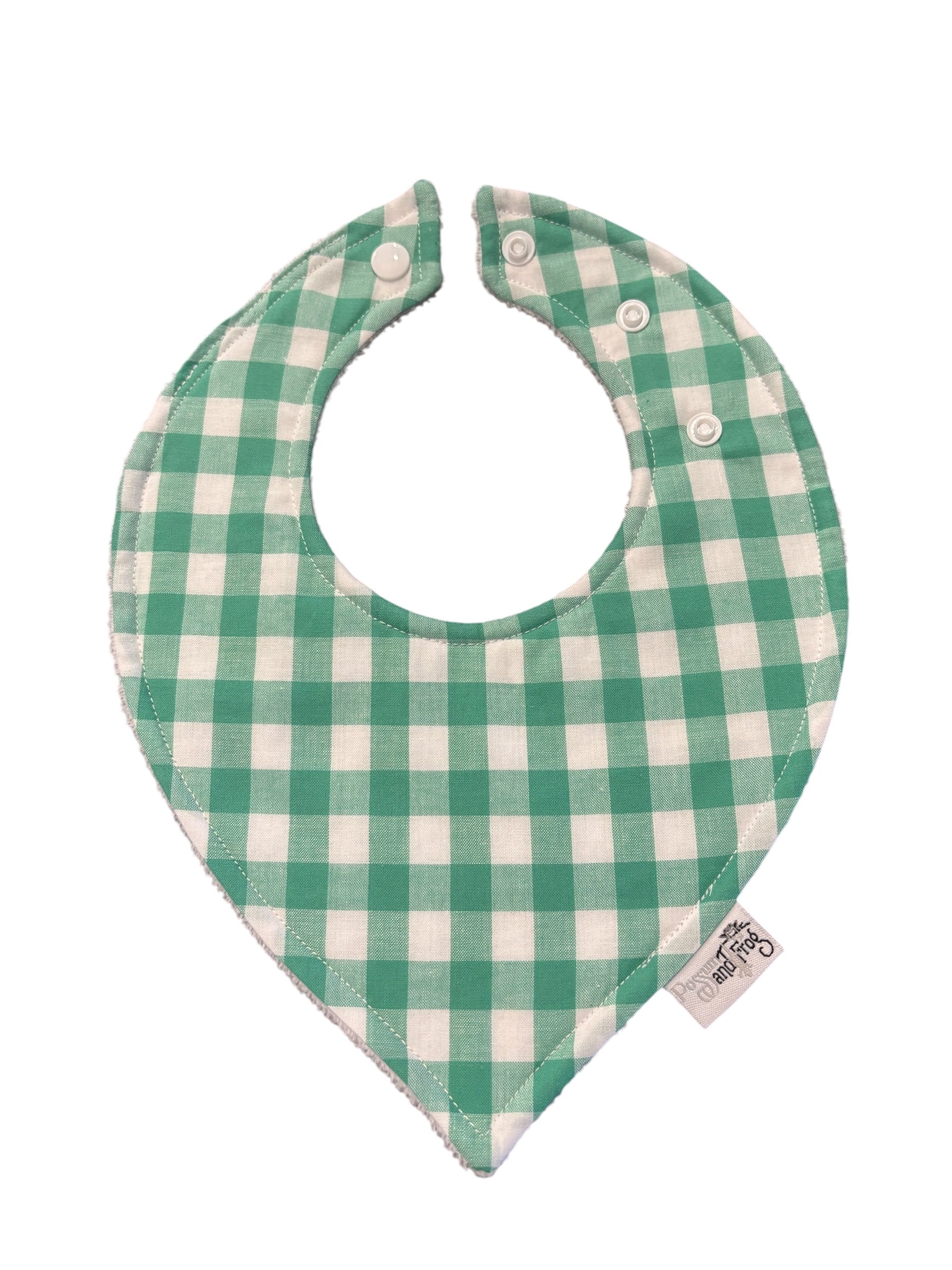 Green Gingham Triangle Bib