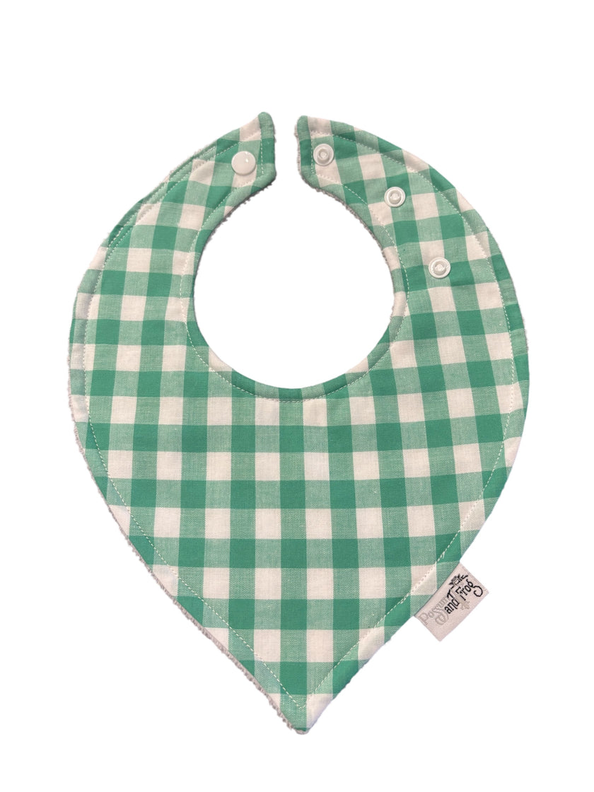 Green Gingham Triangle Bib