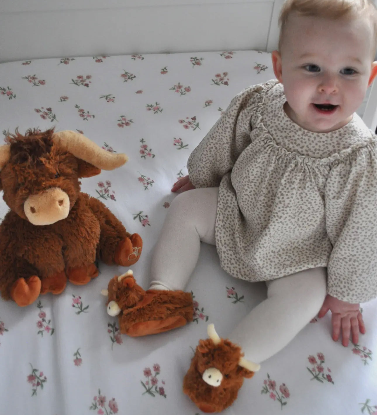 Highland Cow Plush Baby Soft Slippers