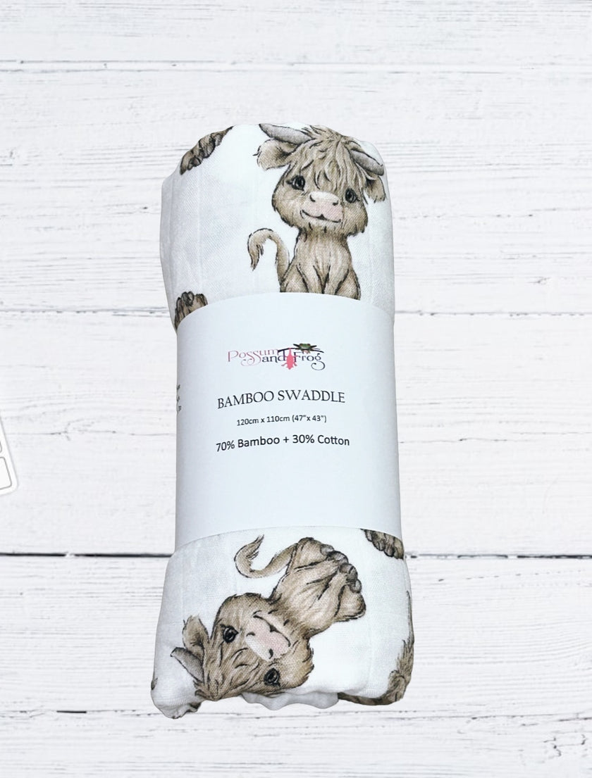 Bamboo Swaddle - Highland Cow