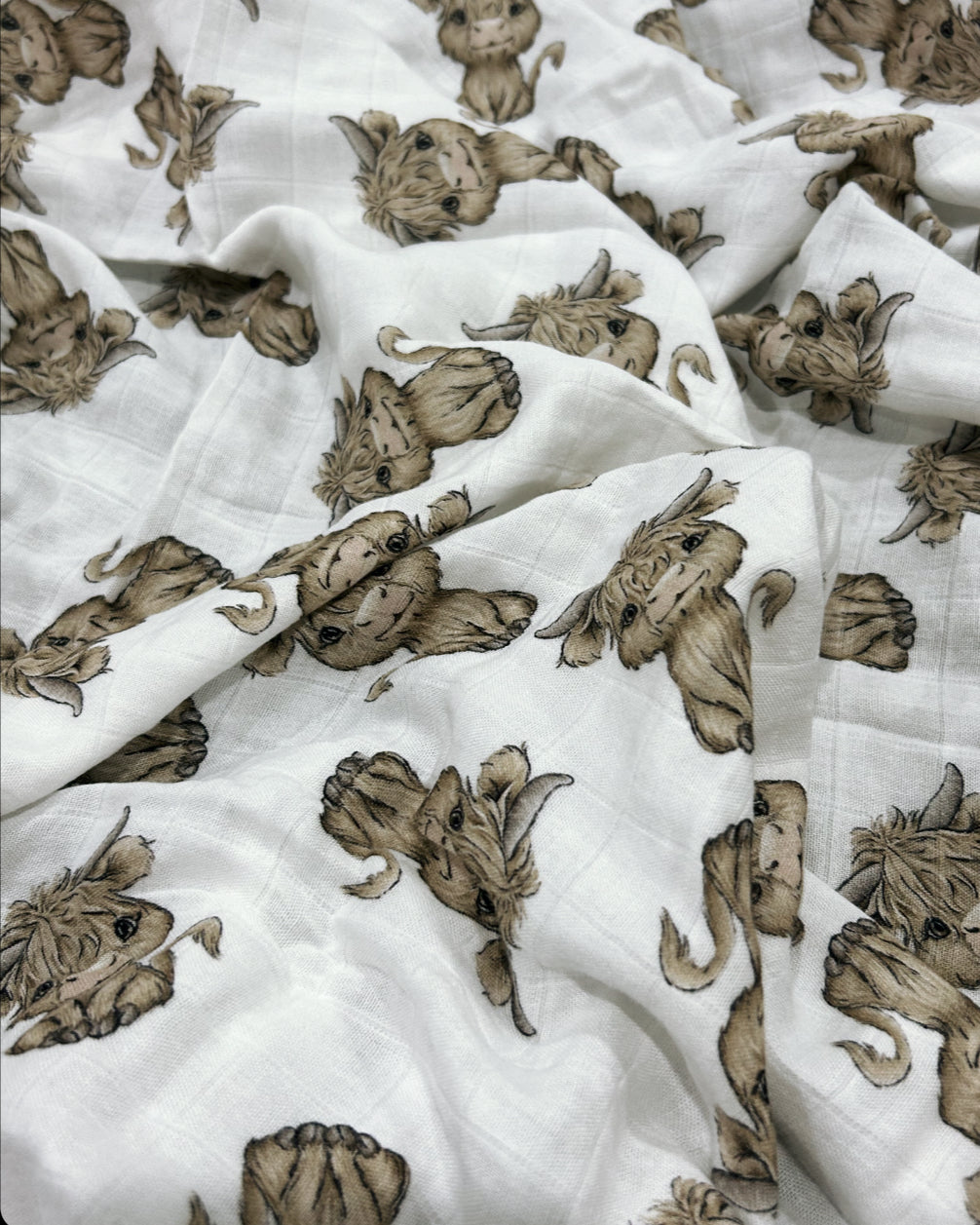 Bamboo Swaddle - Highland Cow