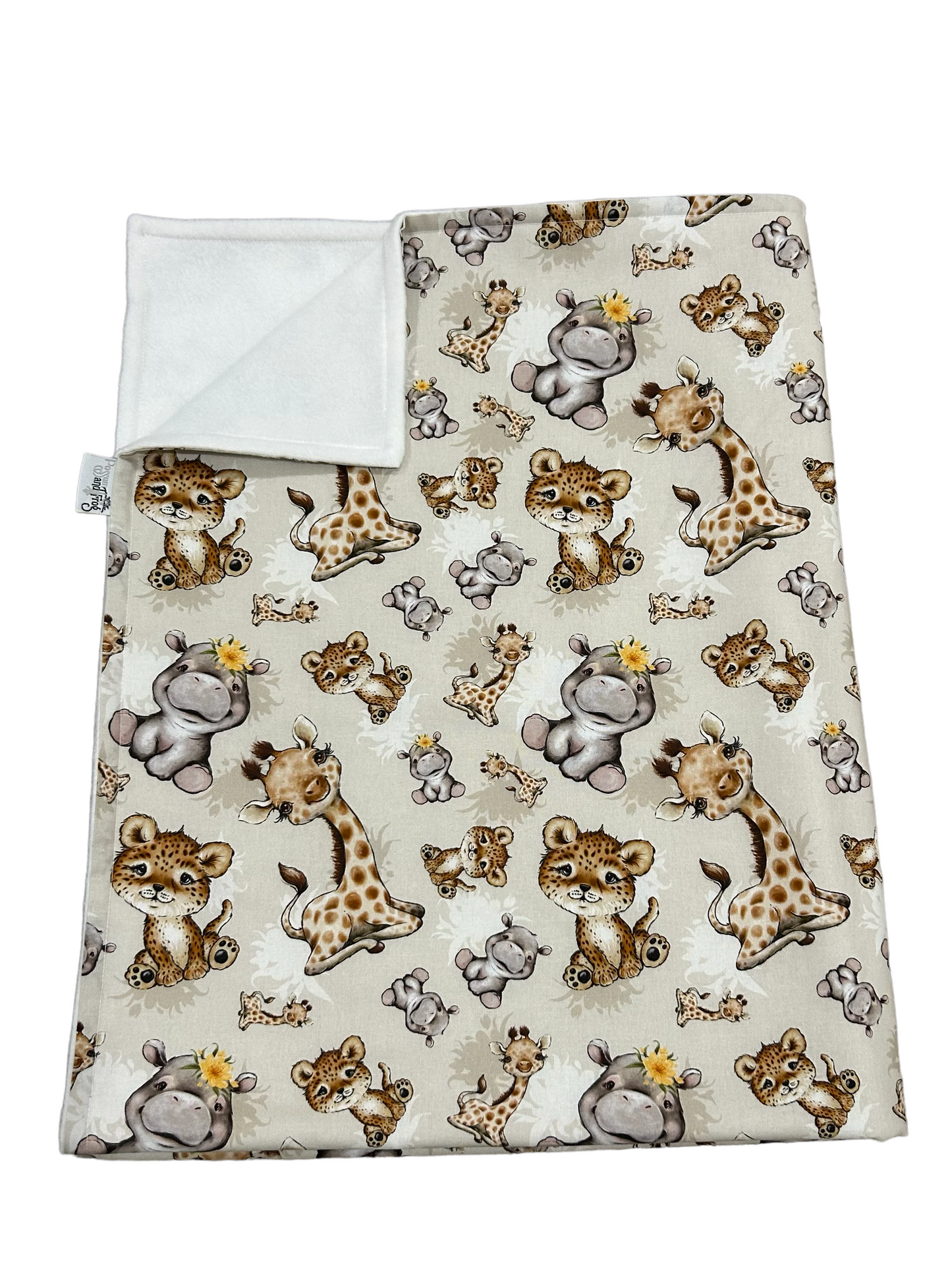 Pram Bassinet Blanket - Safari Babies - NATURAL