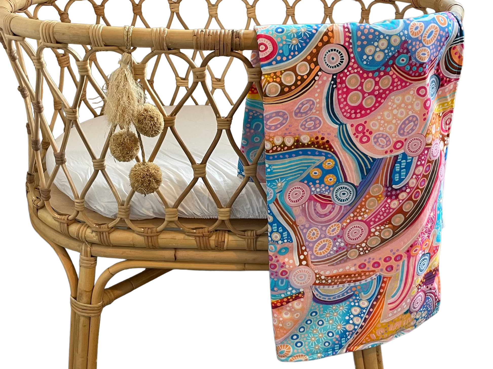 Pram Bassinet Blanket - Learning on Country - Indigenous