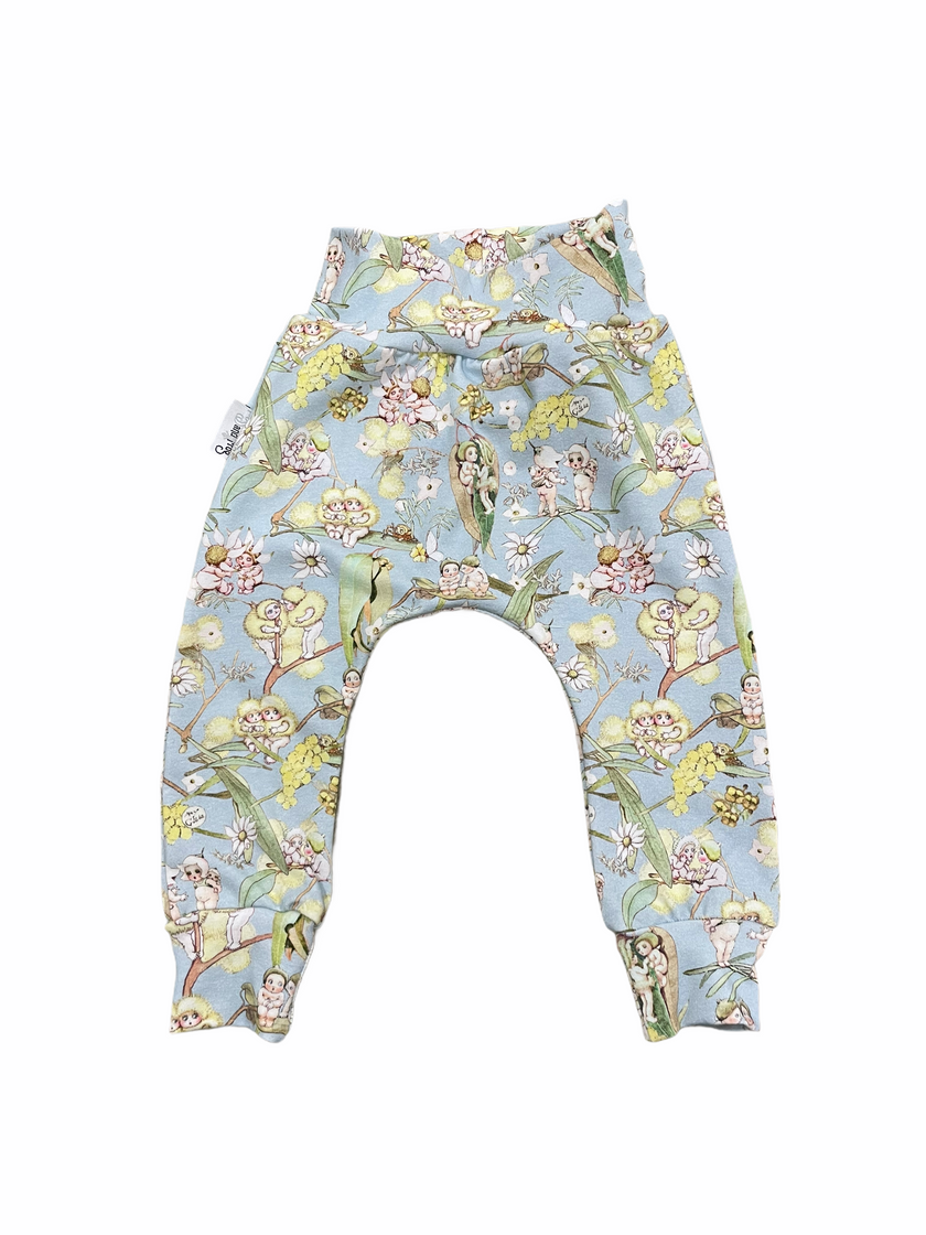 Possum and Frog - Harem Pants - May Gibbs - Blossum - BLUE