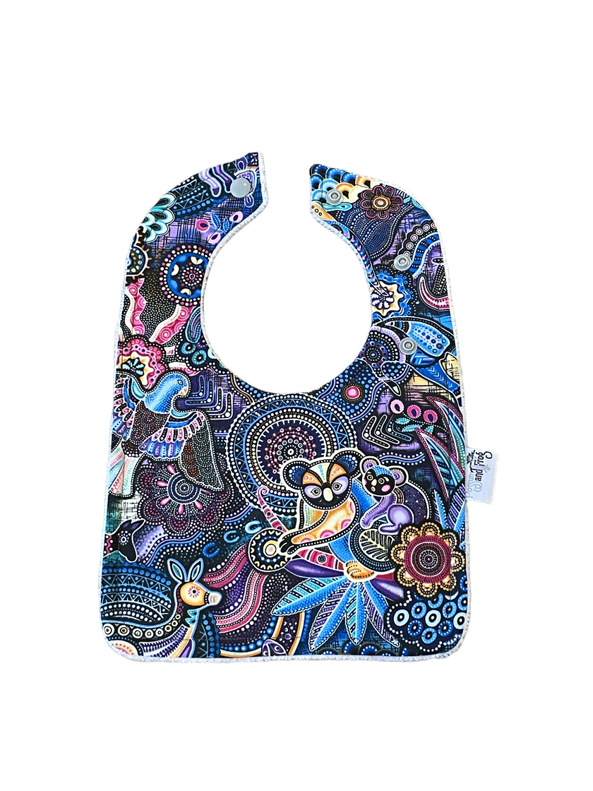Indigenous Animal - Pink Rounded Bib
