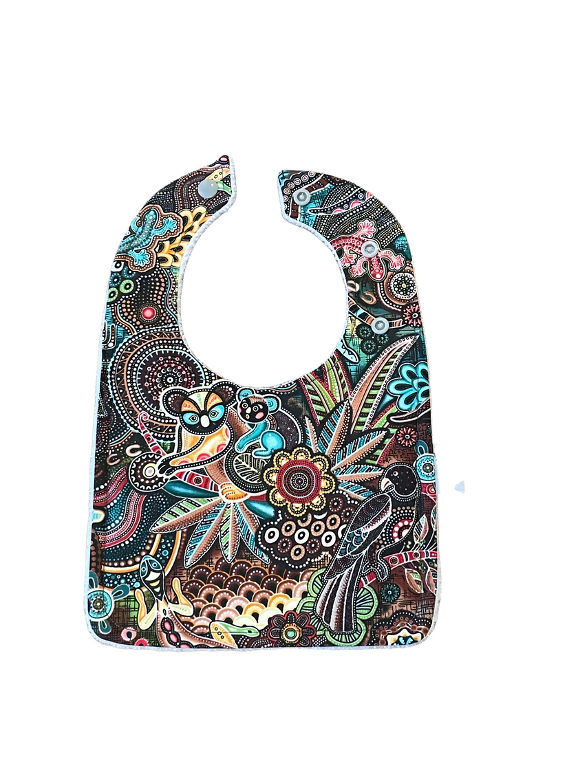 Indigenous Animal - Green Rounded Bib