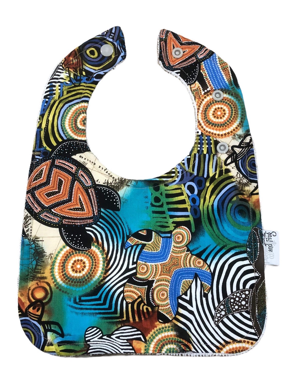 Rounded Bib - Turtle Indigenous