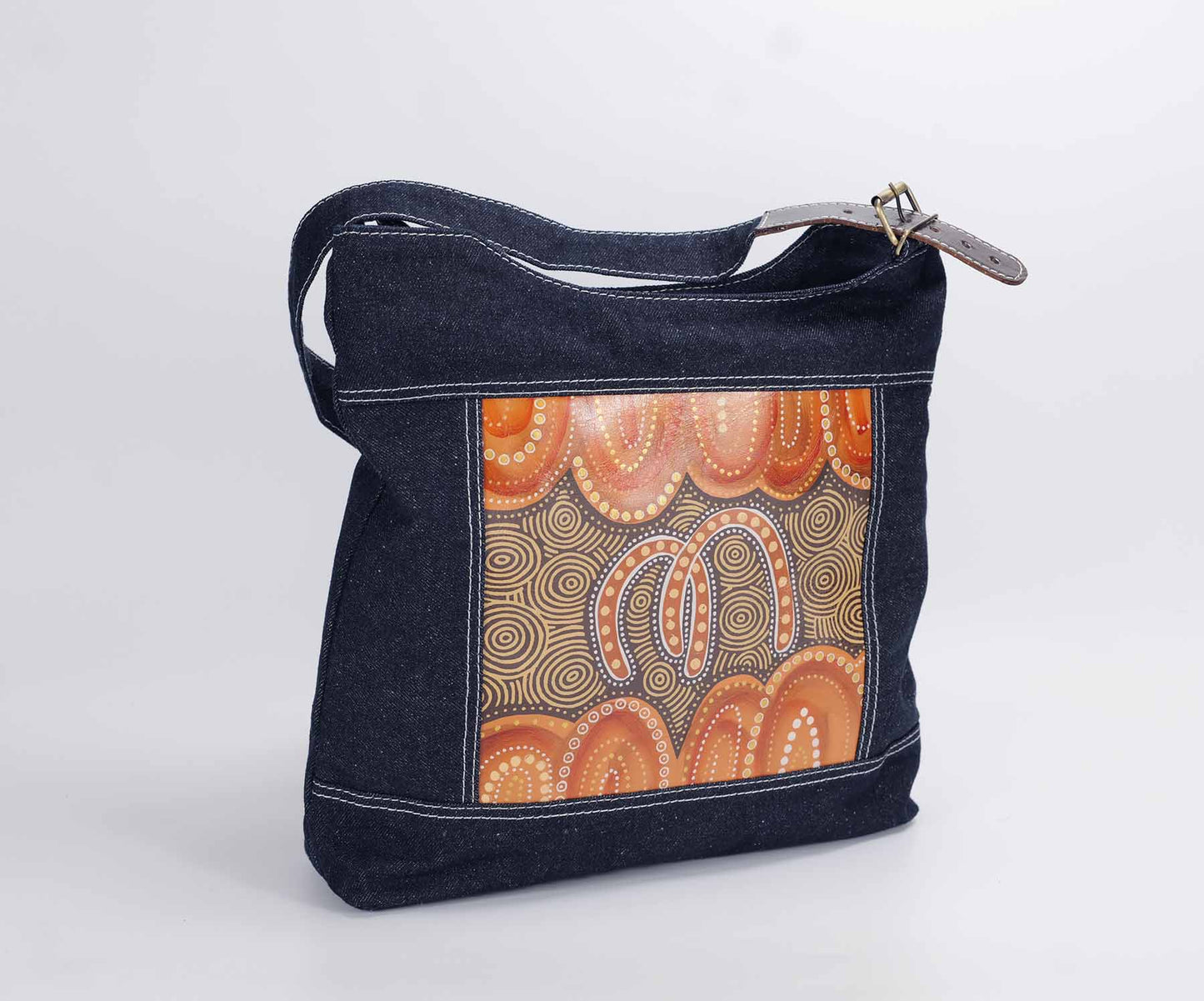 Denim Canvas Satchel Bag - Sibling Bond