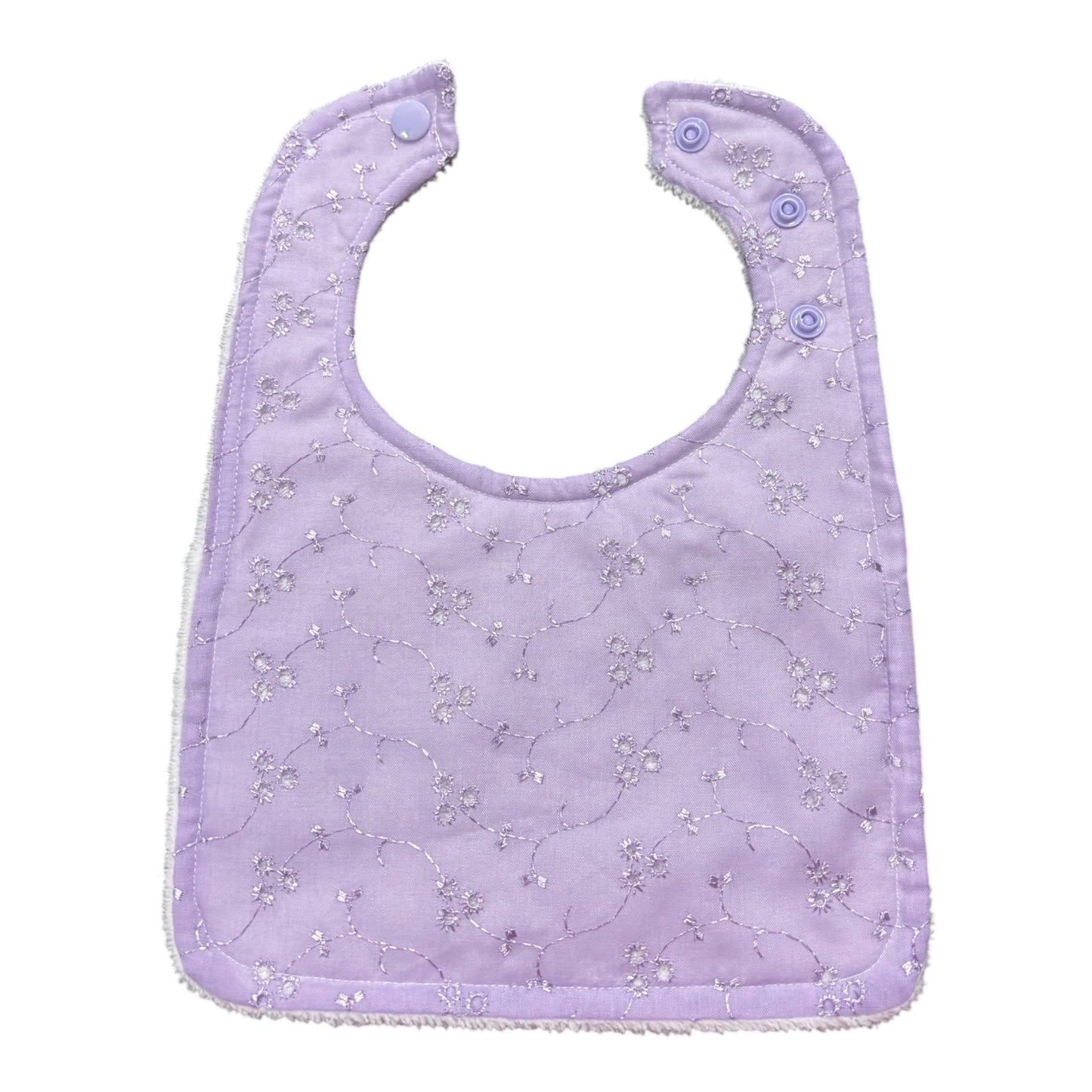 Rounded Bib- Purple Embroidery