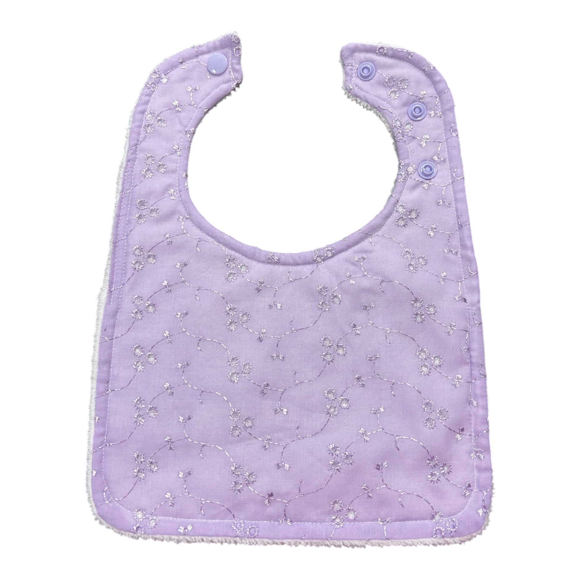 Rounded Bib- Purple Embroidery