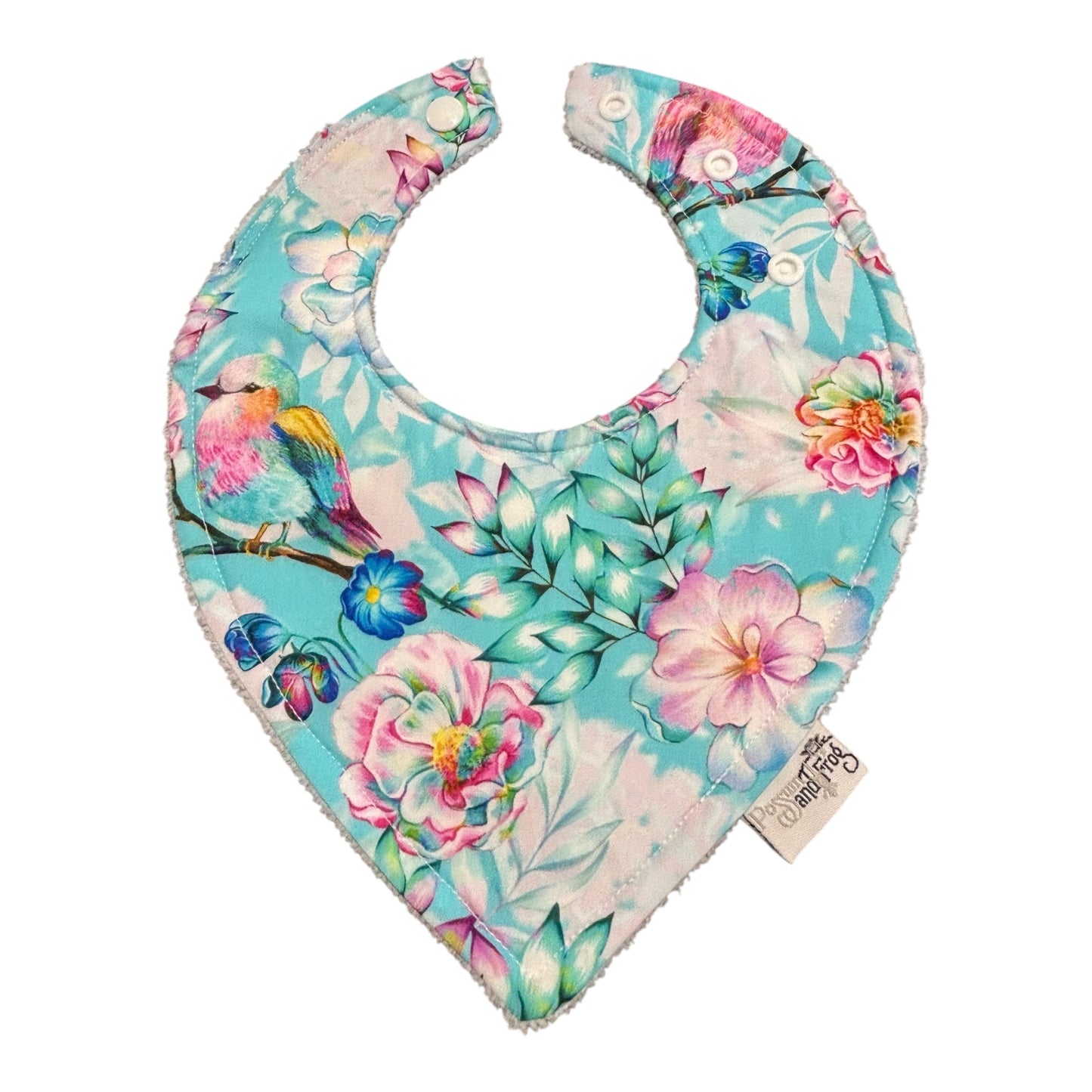 Rainbow Bird - Blue Triangle Bib