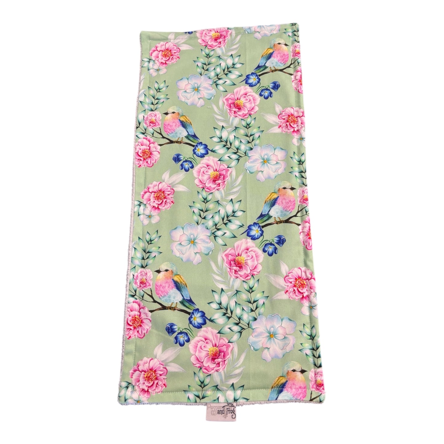 Rainbow Bird - Green Burp Cloth