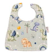 Dino Land Sage Round Bib
