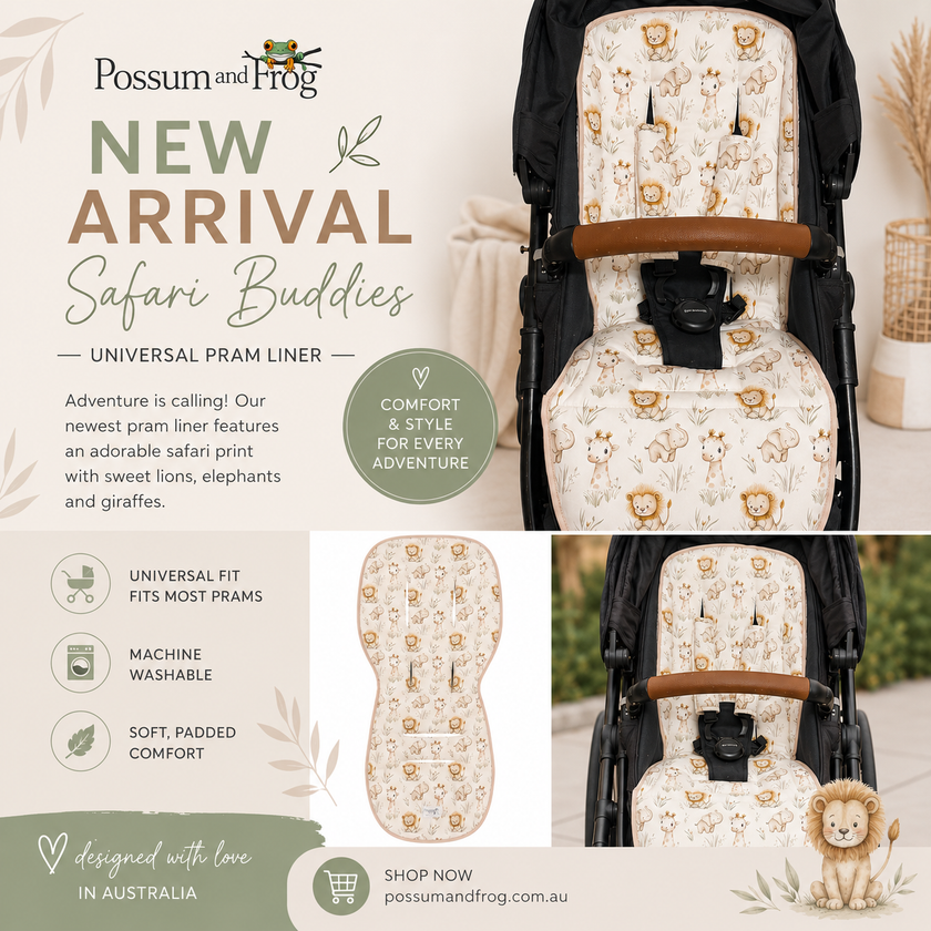 Safari Buddies Pram Liner Bundle