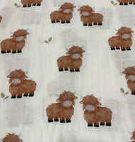 Aussie Highland Cow Bamboo Swaddle