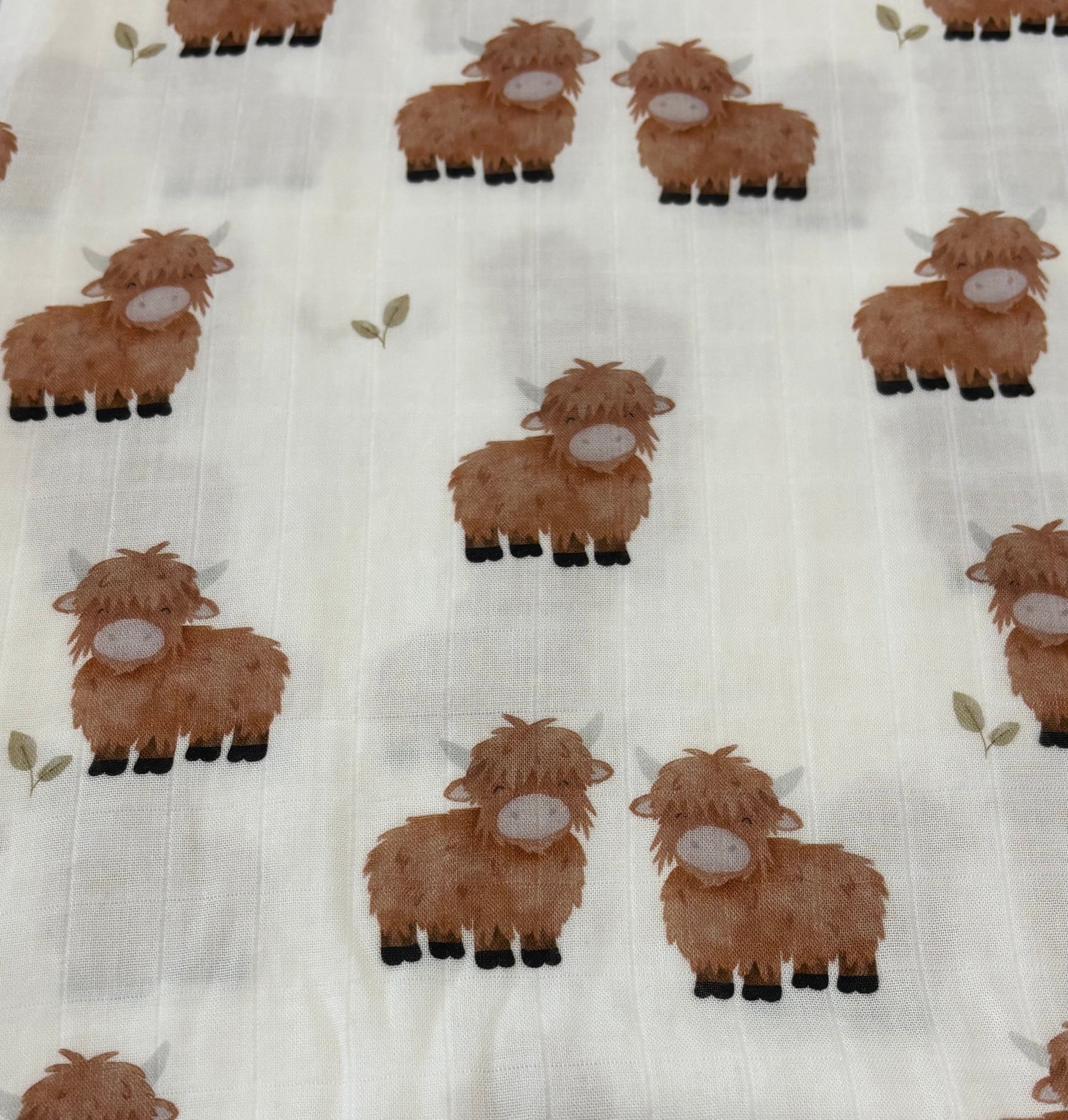 Aussie Highland Cow Bamboo Swaddle