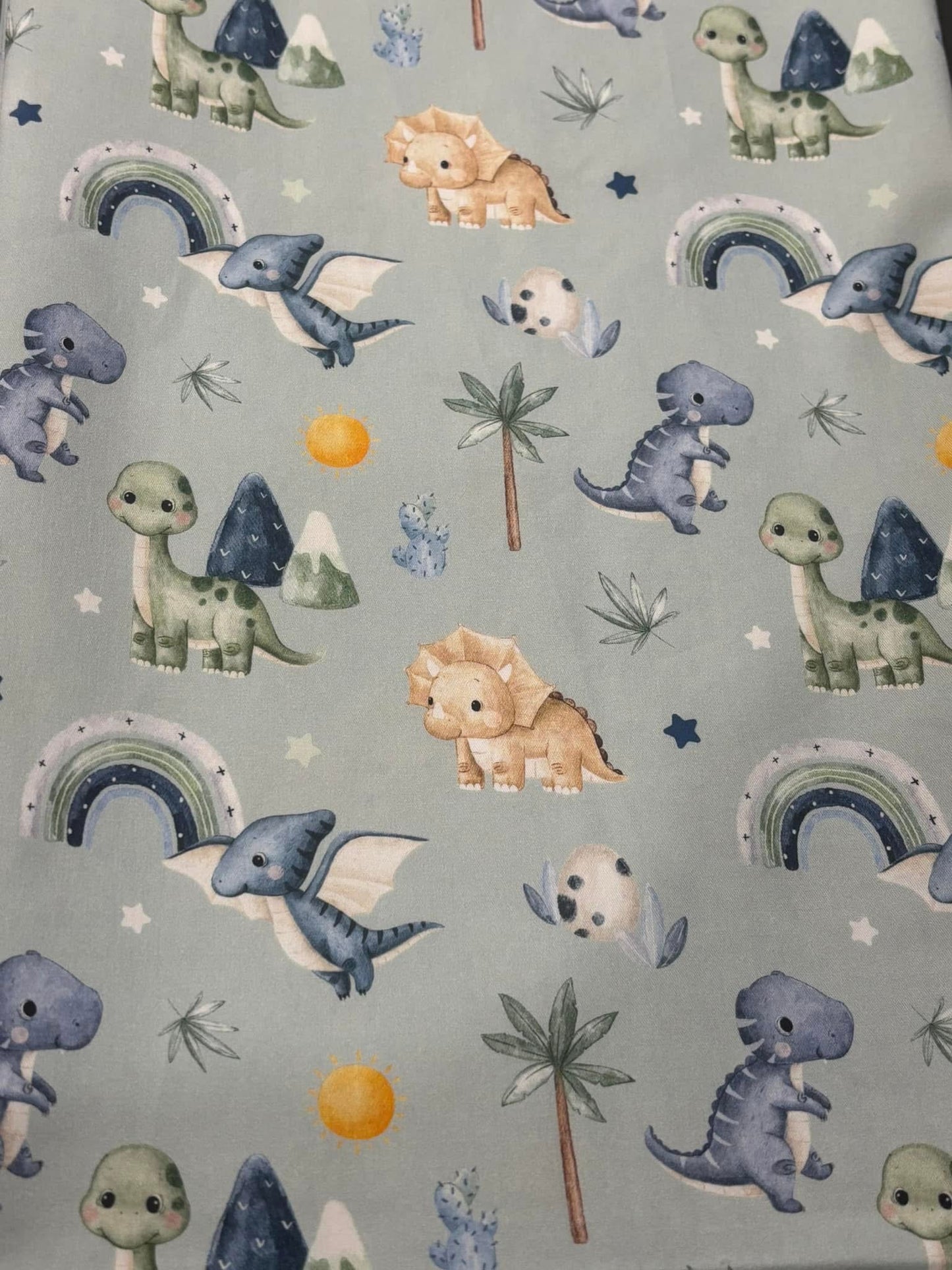 Dino Land Sage Triangle Bib