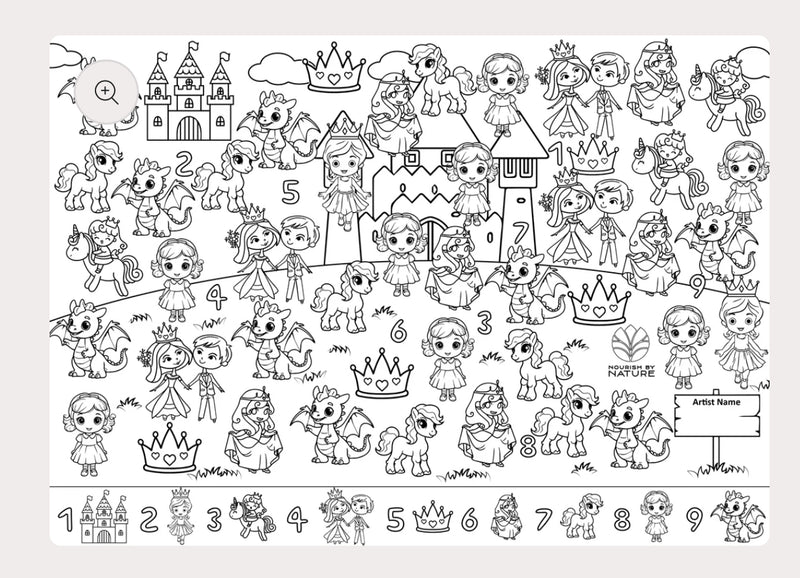 Seek N Spot Reusable Colouring Mat - Princess Fairies