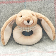 Bunny Baby Rattle Soft Toy Brown