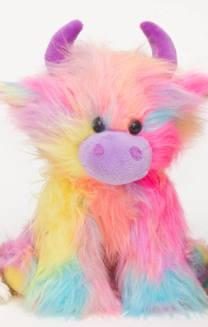 Highland Cow Soft Plush Toy Mini Rainbow 13CM
