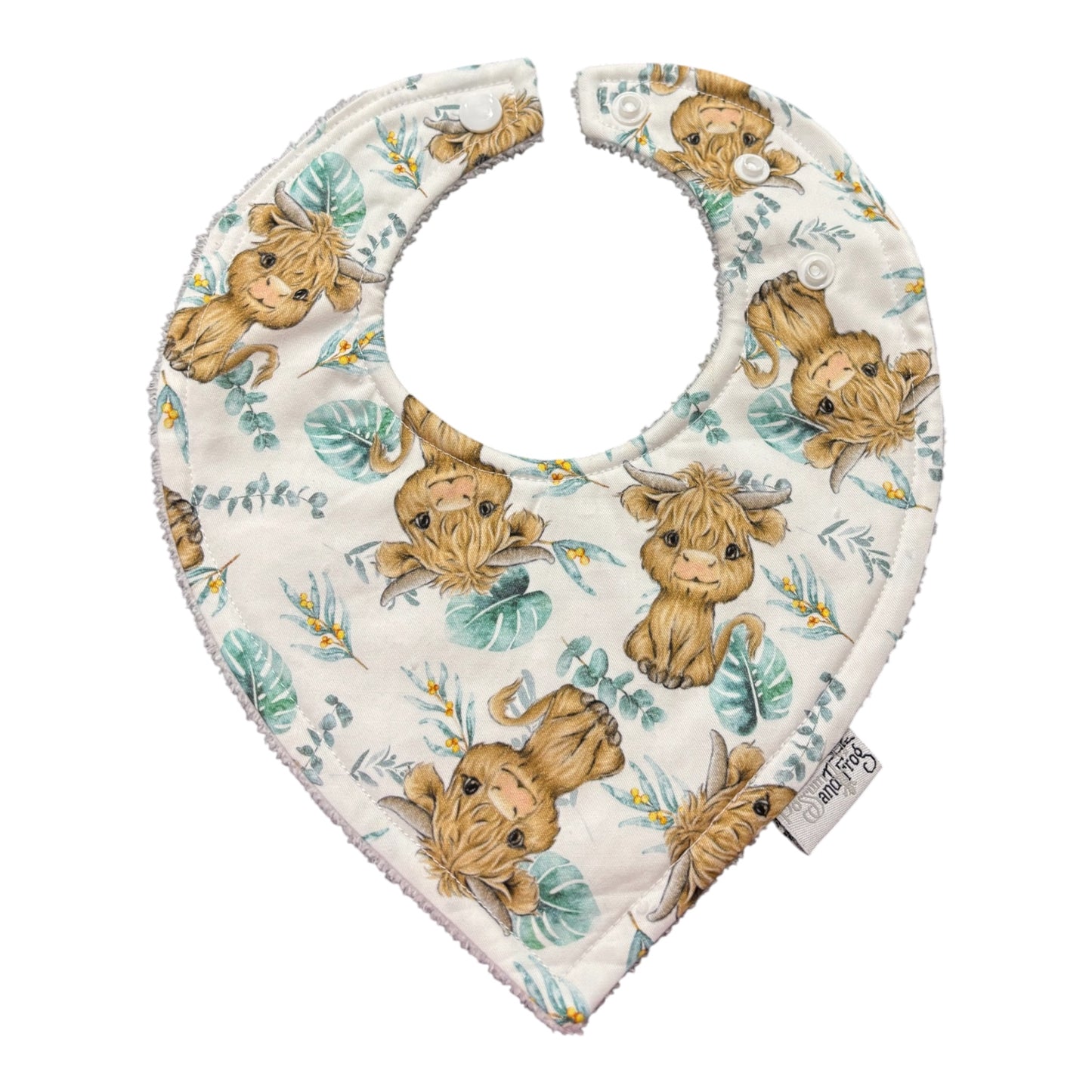 Highland Cow Leaves Triangle Bib
