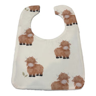 Aussie Highland Cow Round Bib