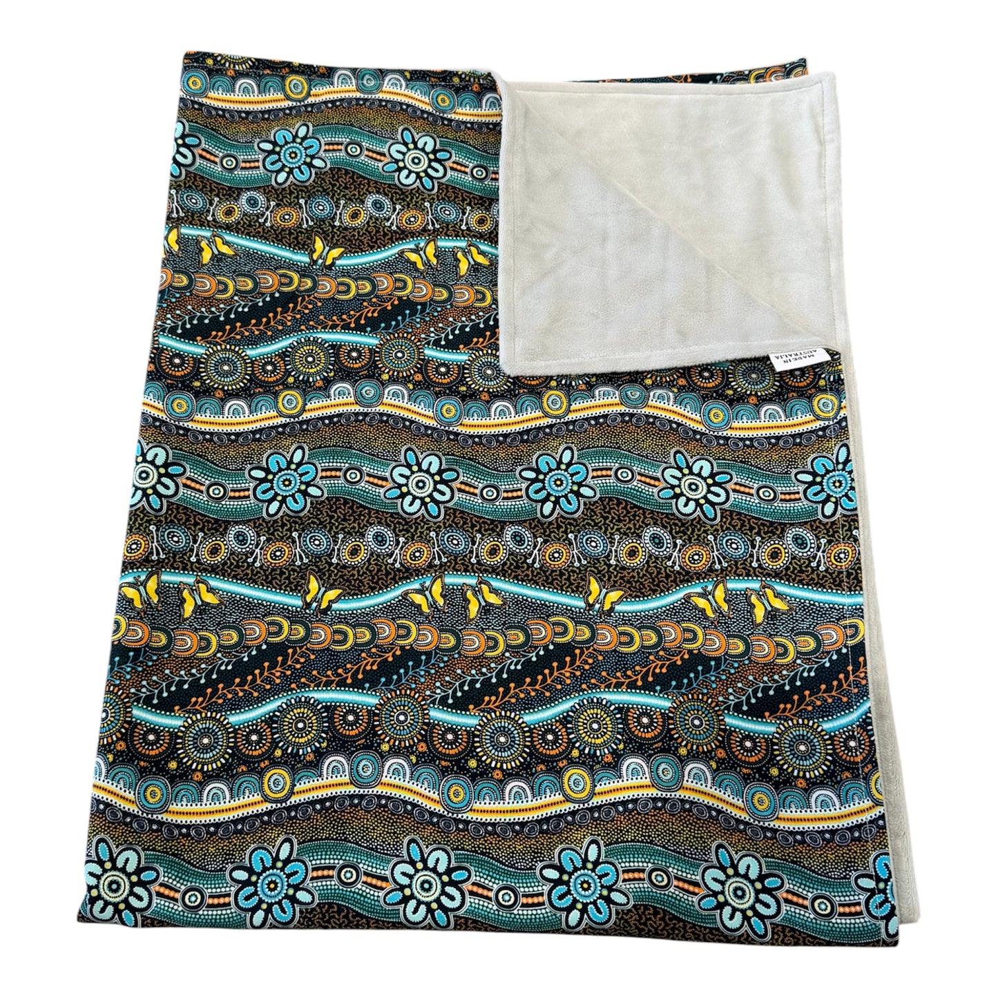 Pram Bassinet Blanket - Meeting place - AQUA