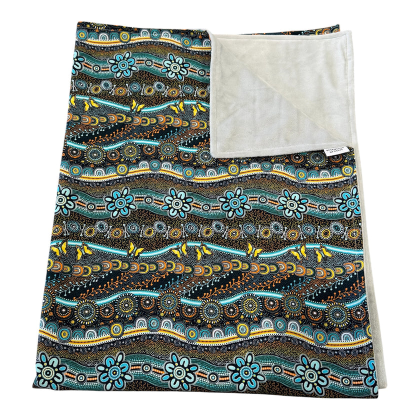 Pram Bassinet Blanket - Meeting place - AQUA