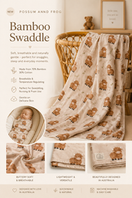 Aussie Highland Cow Bamboo Swaddle