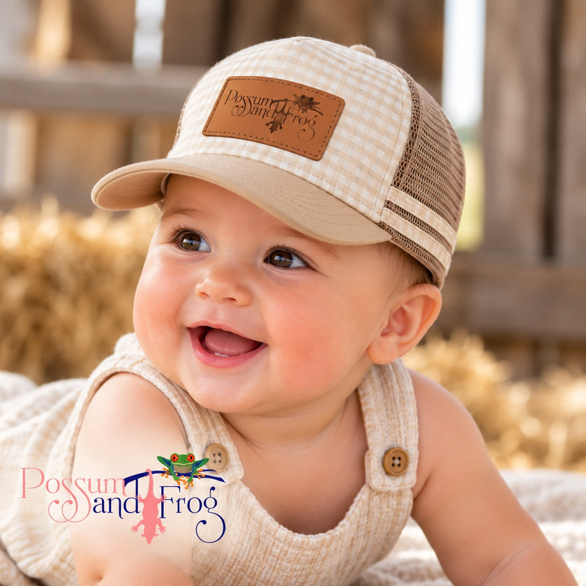 Baby Gingham Trucker Cap