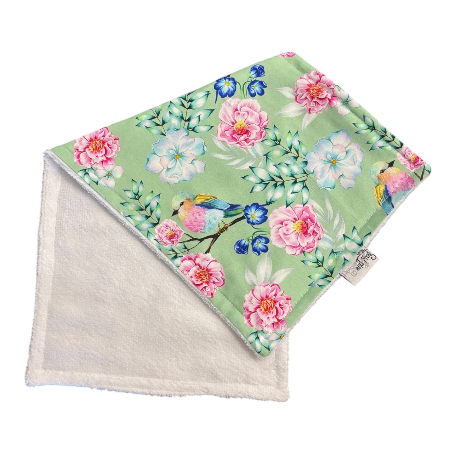 Rainbow Bird - Green Burp Cloth