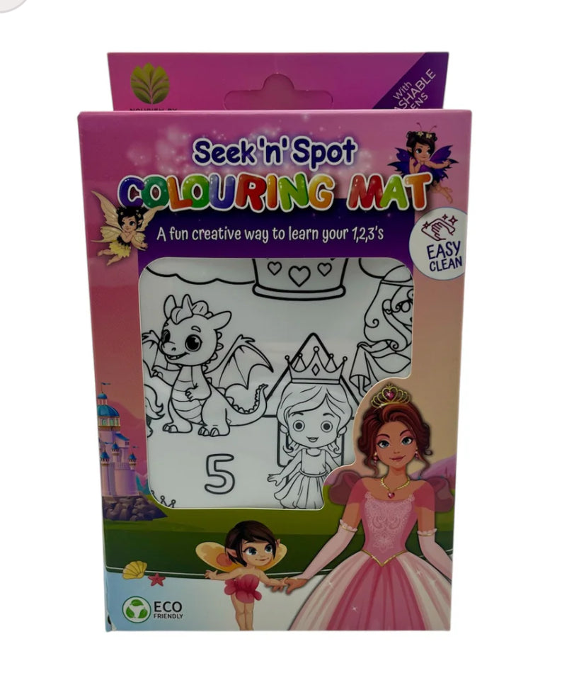 Seek N Spot Reusable Colouring Mat - Princess Fairies