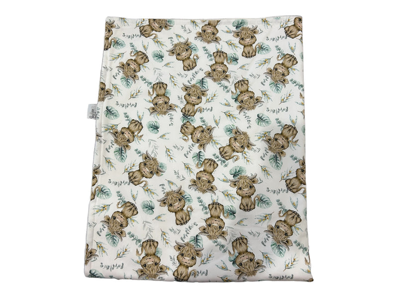 Pram Bassinet Blanket - Cows Leaves