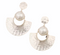 Silver and Pearl Fan Drop Earrings
