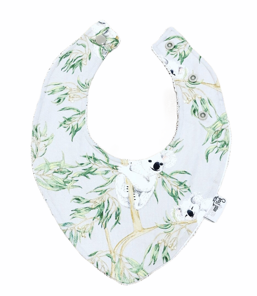 Possum and Frog Grey Koala Bib
