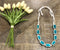 Wood Beaded Necklace - Turquoise