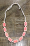 Wood Bead Necklace- Coral
