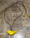 TJ Yellow Wooden Bird Corded Necklace