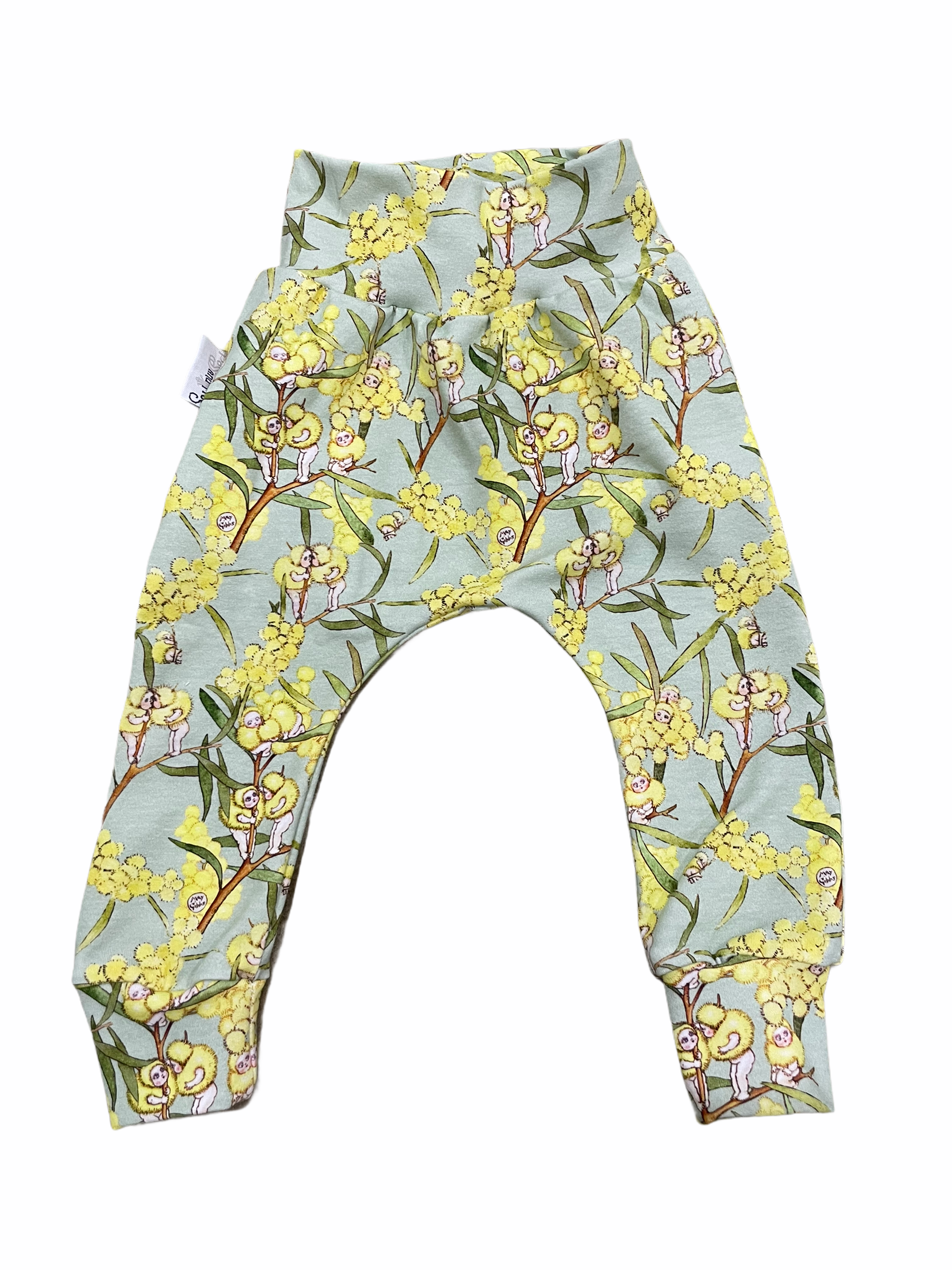 Possum and Frog - Harem Pants - May Gibbs - Blossom - Green