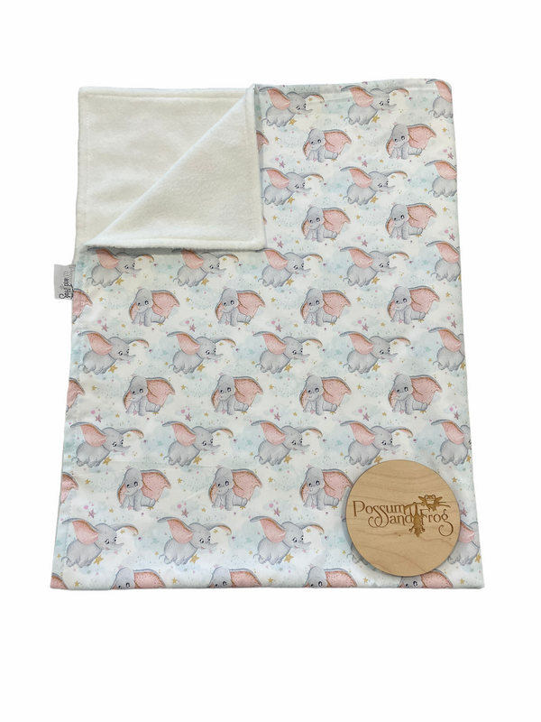 Possum and Frog - Pram Bassinet Blanket - Dumbo - PASTEL